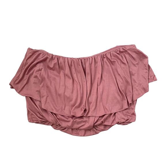 NWT Anthropologie Flounce Strapless Tube Top - Ruffle - Mauve Pink - Size L - Picture 4 of 7